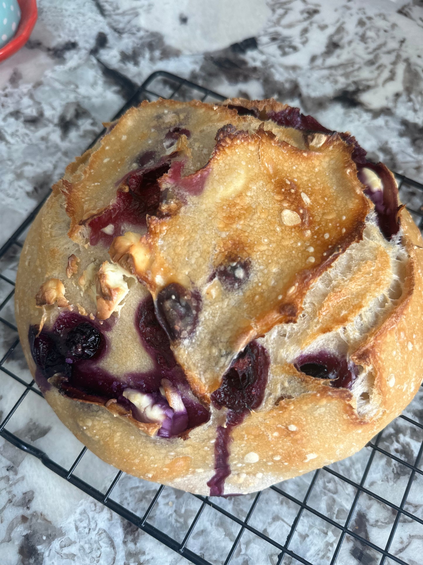 Blueberry Cream Cheese Sourdough Bread