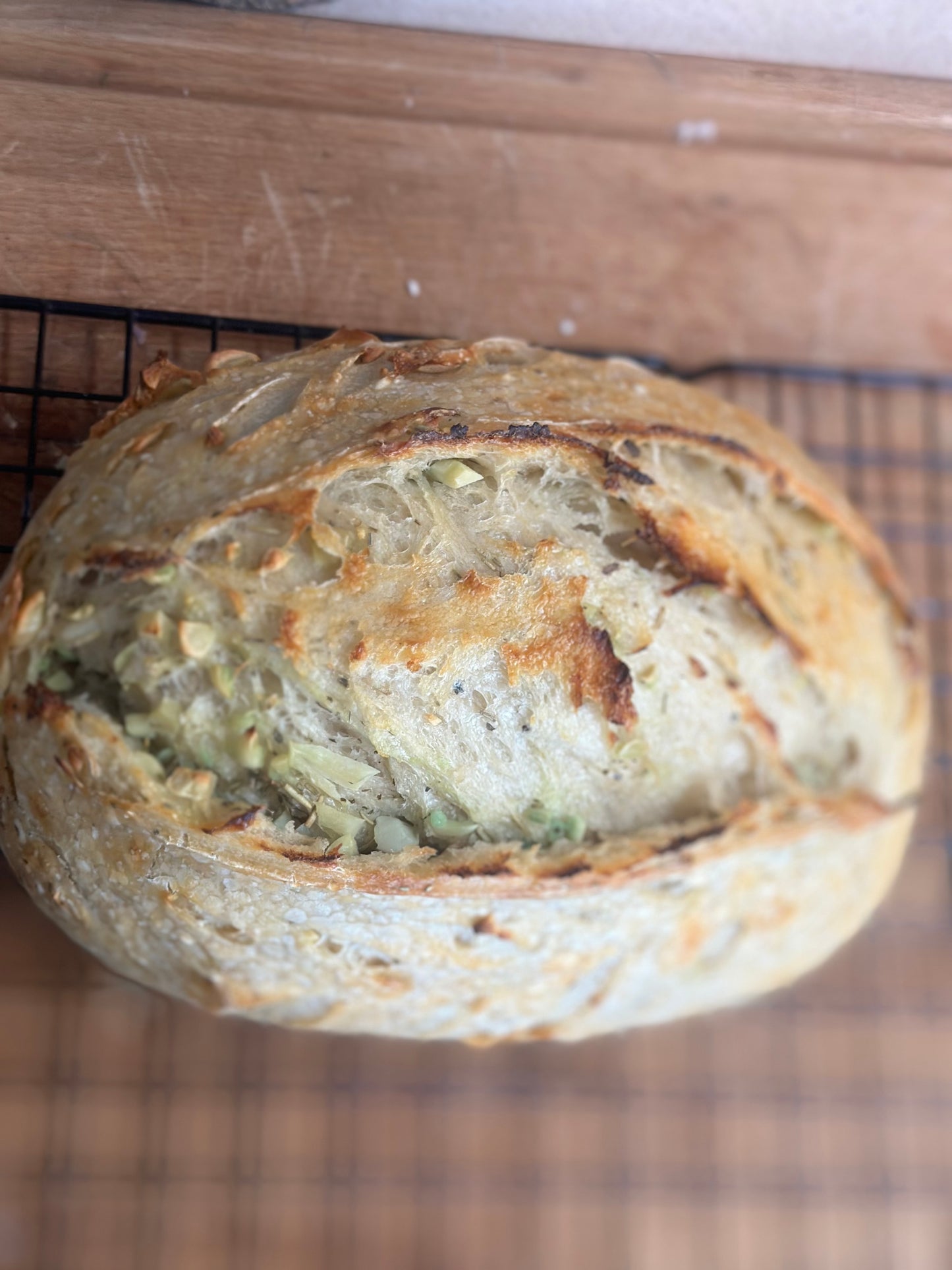 Garlic Rosemary Sourdough Bread