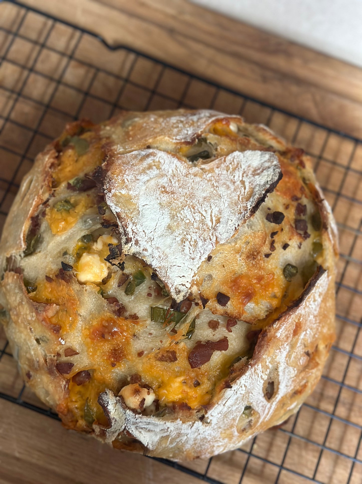 Bacon, Cheddar, Cream Cheese, Jalapeño Sourdough Bread