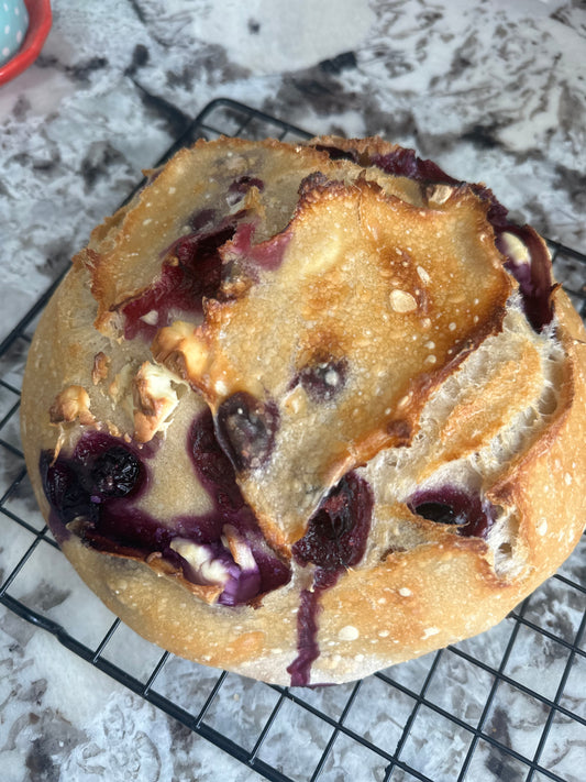 Blueberry Cream Cheese Sourdough Bread